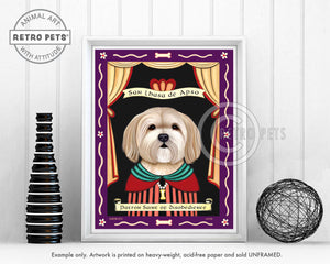 Lhasa Apso Art "Patron Saint of Disobedience" Art Print by Krista Brooks