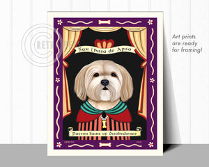 Lhasa Apso Art "Patron Saint of Disobedience" Art Print by Krista Brooks