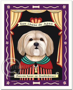 Lhasa Apso Art "Patron Saint of Disobedience" Art Print by Krista Brooks