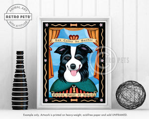 Border Collie Wall Art | Art Print by Krista Brooks | Retro Pets Art