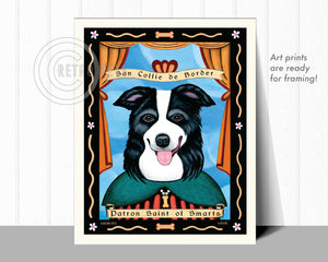 Border Collie Wall Art | Art Print by Krista Brooks | Retro Pets Art