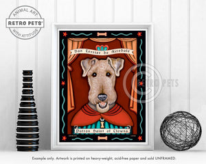 Patron Saint of Clown Spets | Terrier Dog Breeders | Retro Pets Art