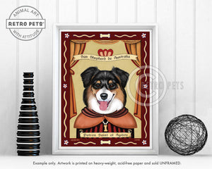 Patron Pooches Tri-color | Patron Pooches Shepherd | Retro Pets Art