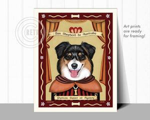 Patron Pooches Tri-color | Patron Pooches Shepherd | Retro Pets Art