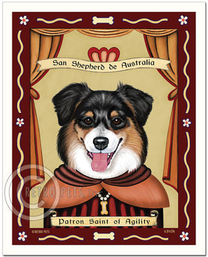 Patron Pooches Tri-color | Patron Pooches Shepherd | Retro Pets Art