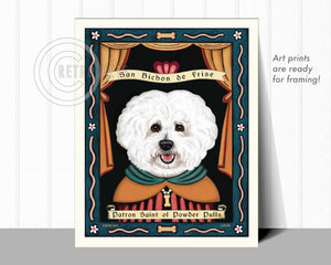 Bichon Frise Art "Patron Saint of Powder Puffs" Art Print by Krista Brooks
