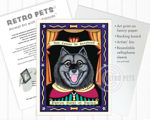 Keeshond Art "Patron Saint of Smiles" Art Print by Krista Brooks