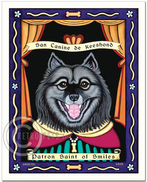 Keeshond Art "Patron Saint of Smiles" Art Print by Krista Brooks