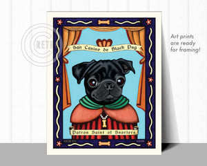 Pug Art "Patron Saint of Snorters" Art Print by Krista Brooks