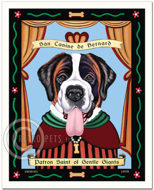 Saint Bernard Art "Saint of Gentle Giants" Patron Pooch Art Print by Krista Brooks