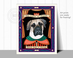 Mastiff Art "Patron Saint of Snoring" Art Print by Krista Brooks