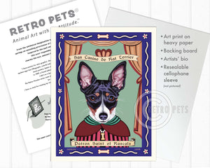 Rat Terrier Art "Patron Saint of Rascals" Art Print by Krista Brooks