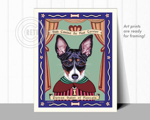 Rat Terrier Art "Patron Saint of Rascals" Art Print by Krista Brooks