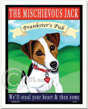 Jack Russell Terrier - Tri-color "The Mischievous Jack" Art Print by Krista Brooks