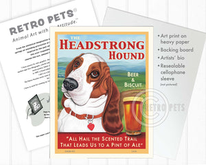 Basset Hound Art "The Headstrong Hound" Art Print by Krista Brooks