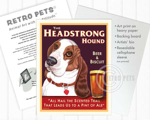 Basset Hound Art "The Headstrong Hound" Art Print by Krista Brooks