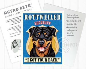 Rottweiler Art "Rottweiler Security" Art Print by Krista Brooks
