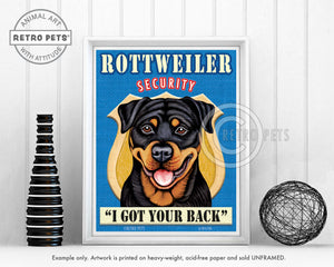 Rottweiler Art "Rottweiler Security" Art Print by Krista Brooks
