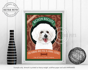 Bichon Frise Art "Bichon Biscuits" Art Print by Krista Brooks
