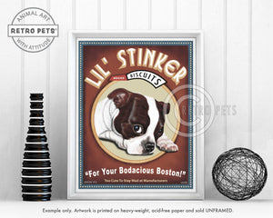 Boston Terrier Pop Art - Brown & White "Lil' Stinker" | Retro Pets Art