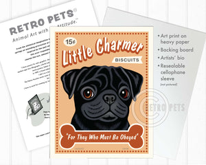 Pug Art "Little Charmer" Art Print by Krista Brooks