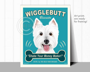 Westie Art "Wigglebutt Westie" Art Print by Krista Brooks