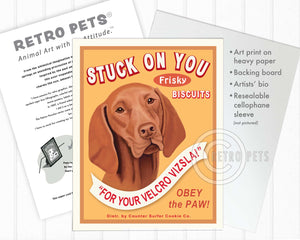 Vizsla Art "Stuck on You" Faux Treat Art Print by Krista Brooks