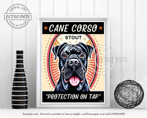 Cane Corso | "Cane Corso Stout" Faux Beer Label | Art Prints