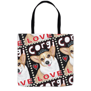 Corgi LOVE Stamp Tote Bag | 3 Sizes | Free Shipping!