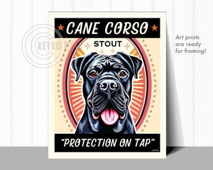 Cane Corso | "Cane Corso Stout" Faux Beer Label | Art Print