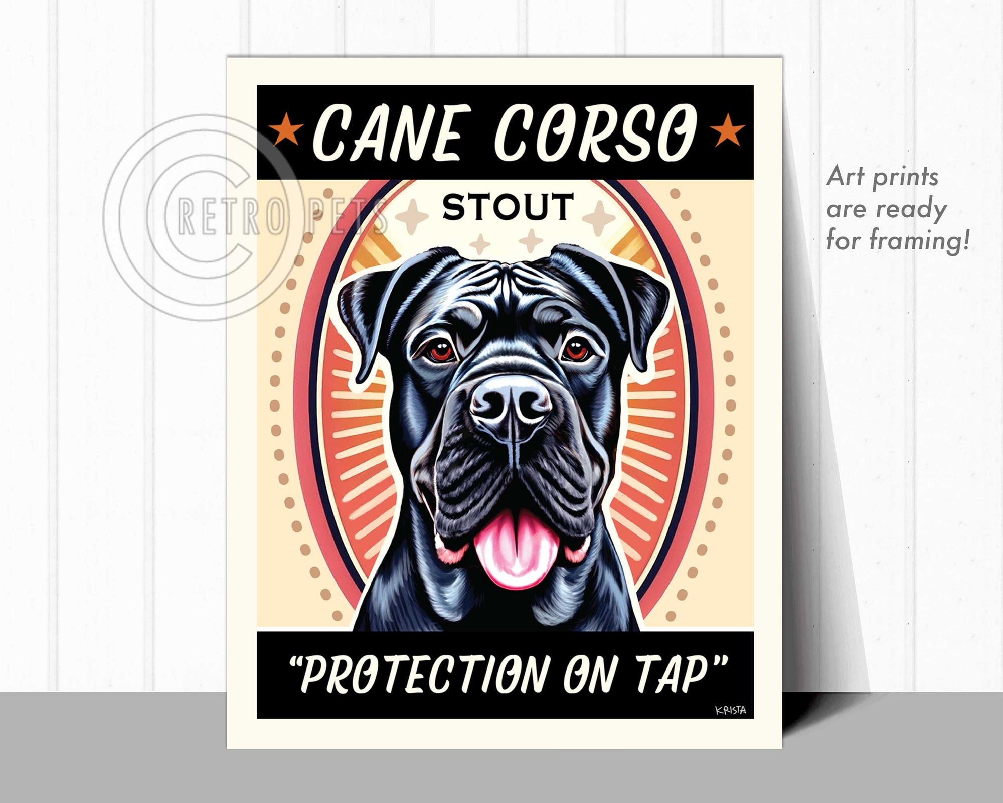 Cane Corso | "Cane Corso Stout" Faux Beer Label | Art Prints