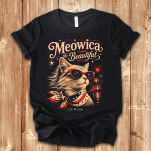 Meowica the Beautiful | Patriotic Cat T-Shirt