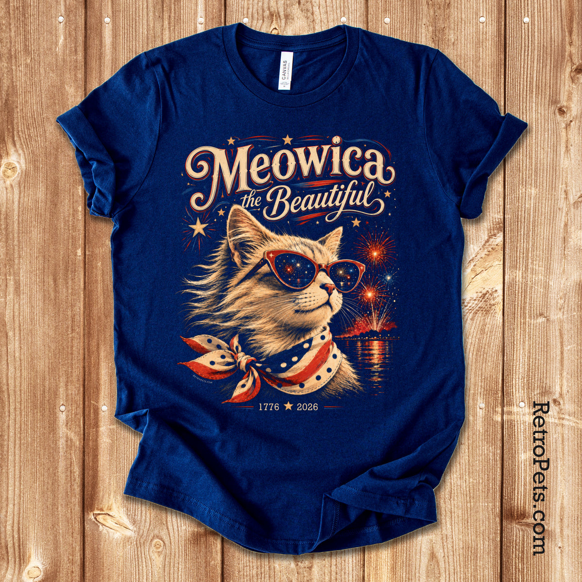 Meowica the Beautiful | Patriotic Cat T-Shirt