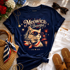 Meowica the Beautiful | Patriotic Cat T-Shirt
