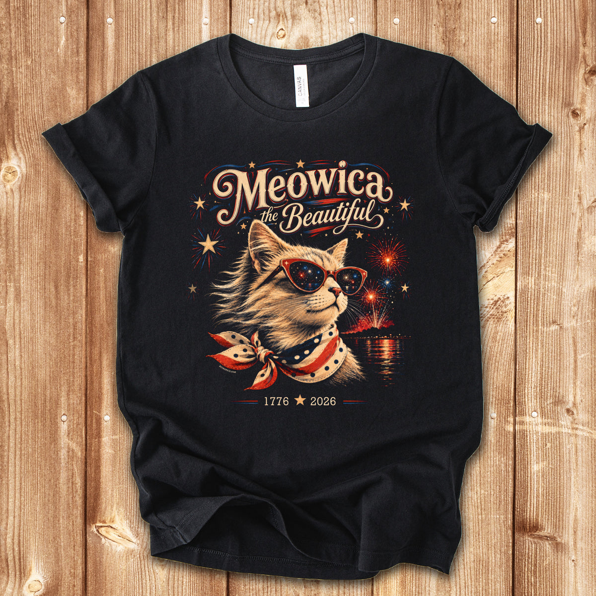 Meowica the Beautiful | Patriotic Cat T-Shirt