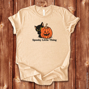 Spooky Little Thing Halloween cat t-shirt, front view