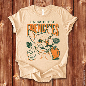Farm Fresh Frenchies T-Shirt — Vintage French Bulldog Fall Tee