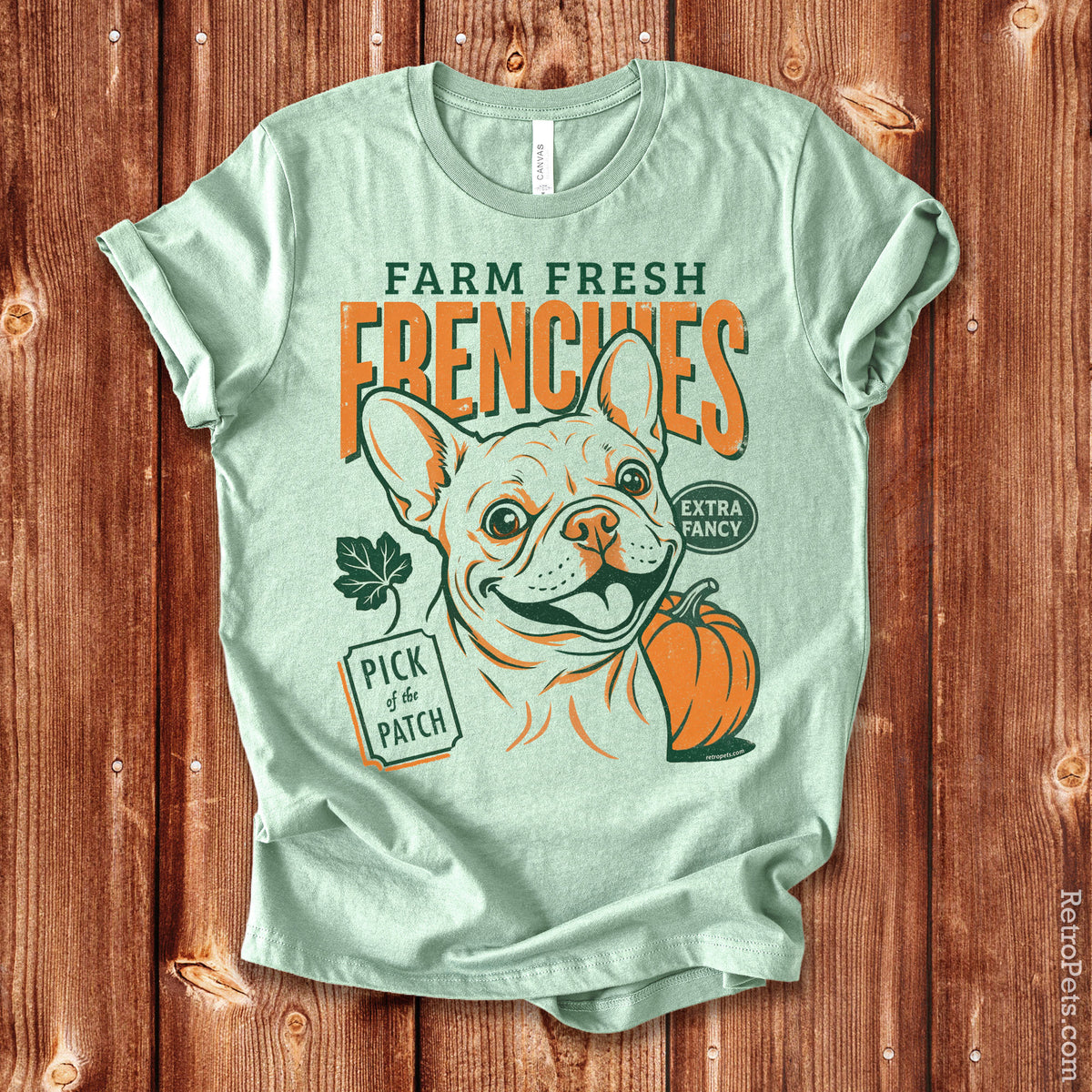 Farm Fresh Frenchies T-Shirt — Vintage French Bulldog Fall Tee