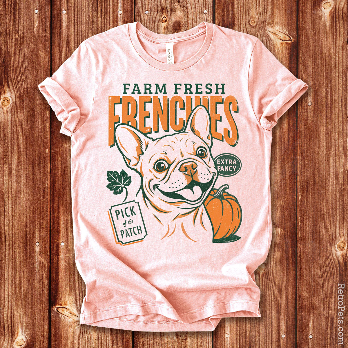 Farm Fresh Frenchies T-Shirt — Vintage French Bulldog Fall Tee