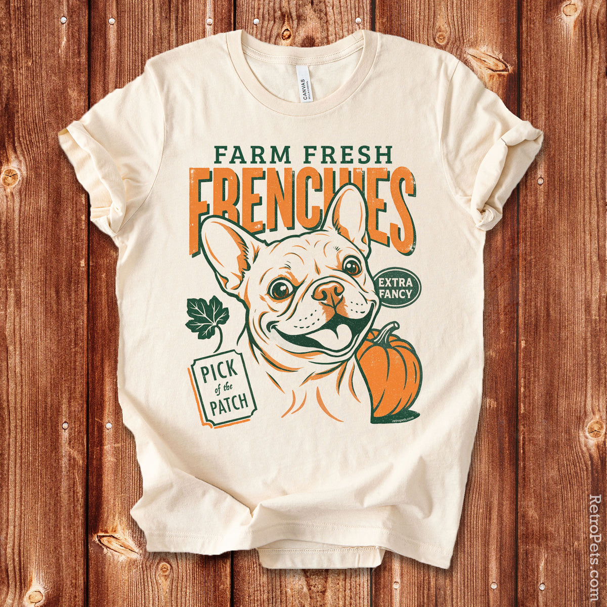 Farm Fresh Frenchies T-Shirt — Vintage French Bulldog Fall Tee