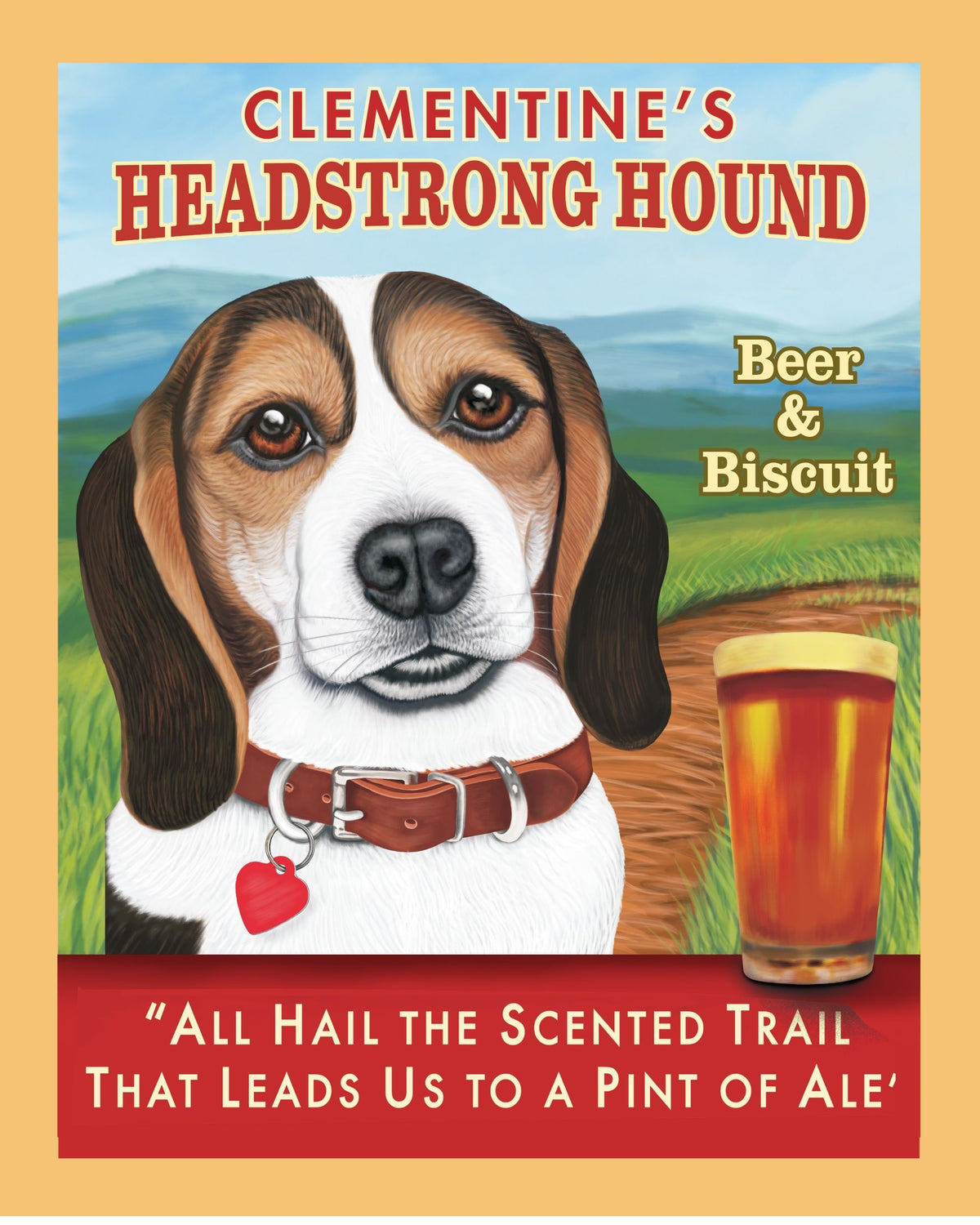 Personalized Headstrong Hound Beagle Canvas