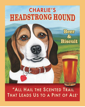Personalized Headstrong Hound Beagle Canvas