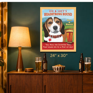 Personalized Headstrong Hound Beagle Canvas