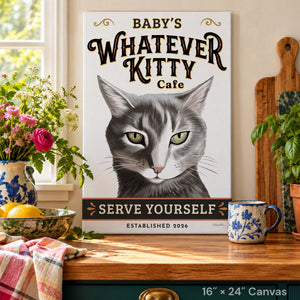 Whatever Kitty Canvas | Custom Portrait From Your Cat's Photo
