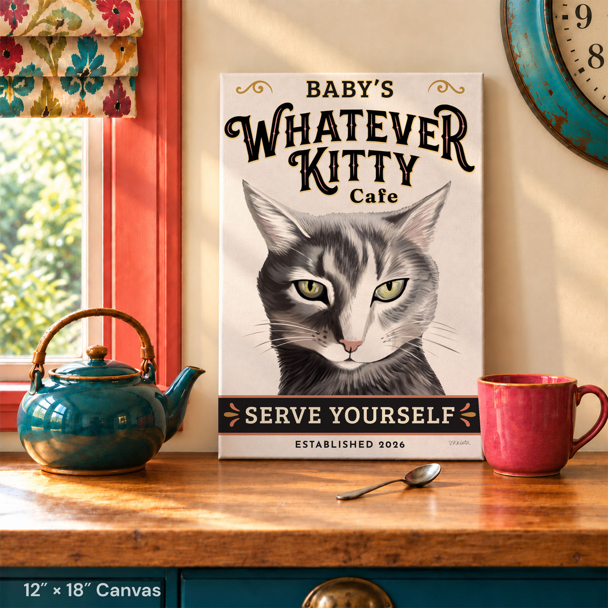 Whatever Kitty Canvas | Custom Portrait From Your Cat's Photo