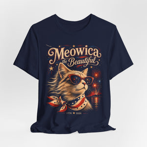 Meowica the Beautiful | Patriotic Cat T-Shirt