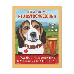 Personalized Headstrong Hound Beagle Canvas