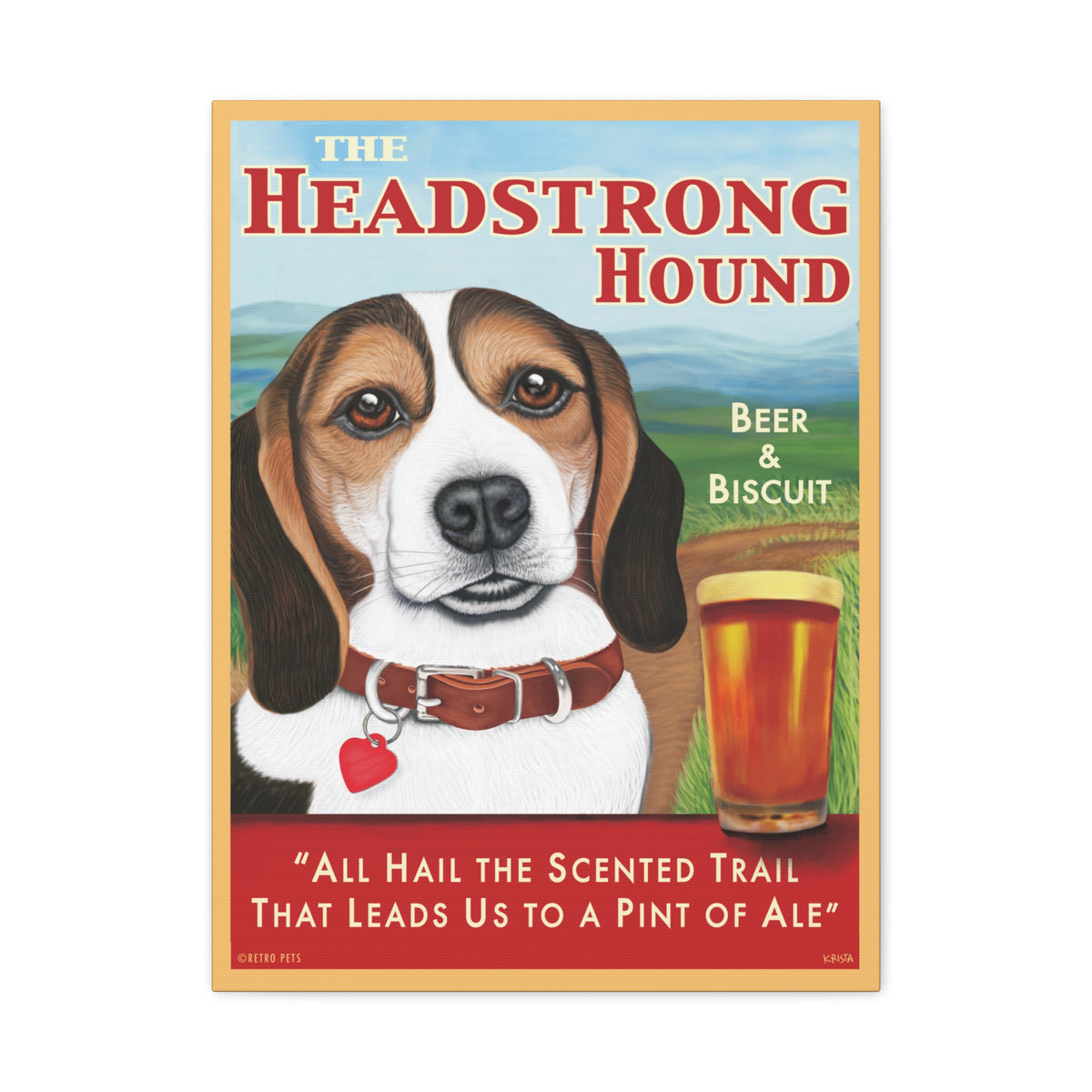 Beagle Canvas Wall Art – The Headstrong Hound