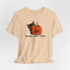 Spooky Little Thing Halloween cat t-shirt, alternate color flat lay
