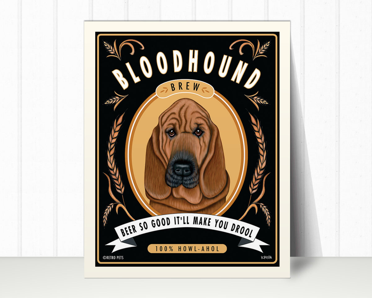 Bloodhound Art Print "Bloodhound Brew" | Bloodhound Lover Gift
